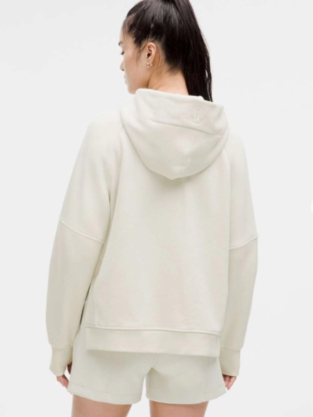 Lululemon Scuba Oversized Side-Slit Hoodie Bone Size XS/S Square Size Tag EUC